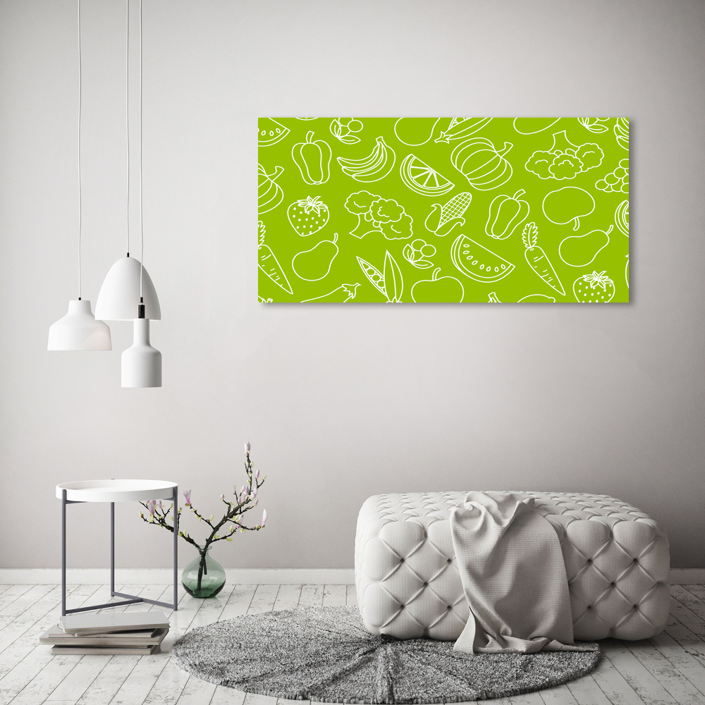 Wall art on glass Fruits and vegetables