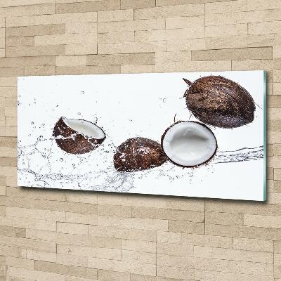 Glass wall art large Coconut with water