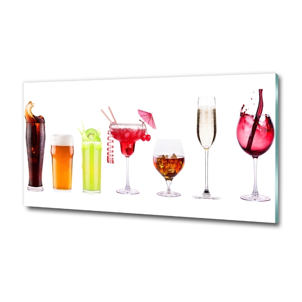 Glass wall art large Drink set