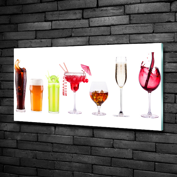 Glass wall art large Drink set