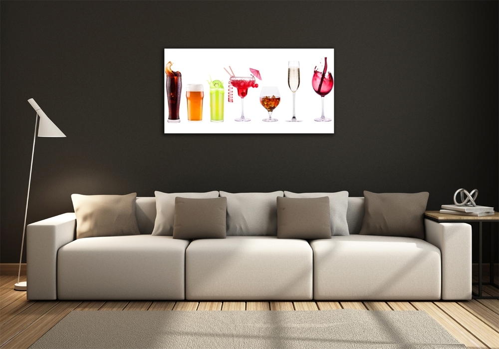 Glass wall art large Drink set