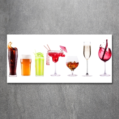 Glass wall art large Drink set