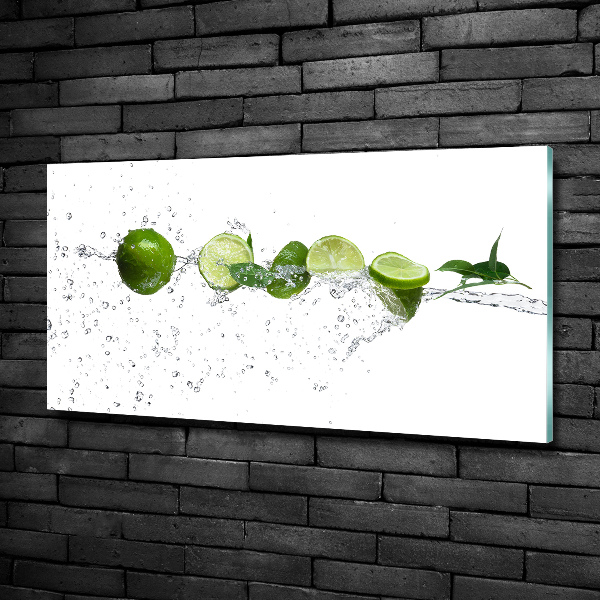 Glass picture print Lime and water