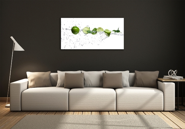 Glass picture print Lime and water