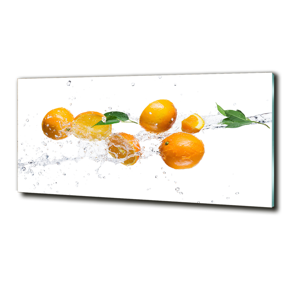 Glass picture print Oranges and water