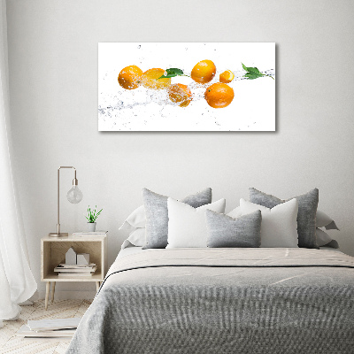 Glass picture print Oranges and water