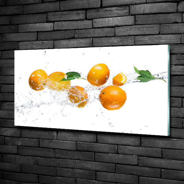 Glass picture print Oranges and water