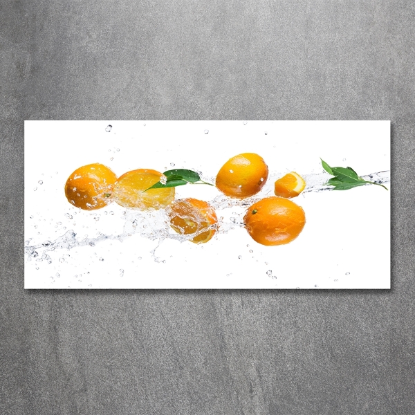 Glass picture print Oranges and water