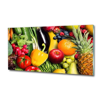 Glass picture print Vegetables and fruits