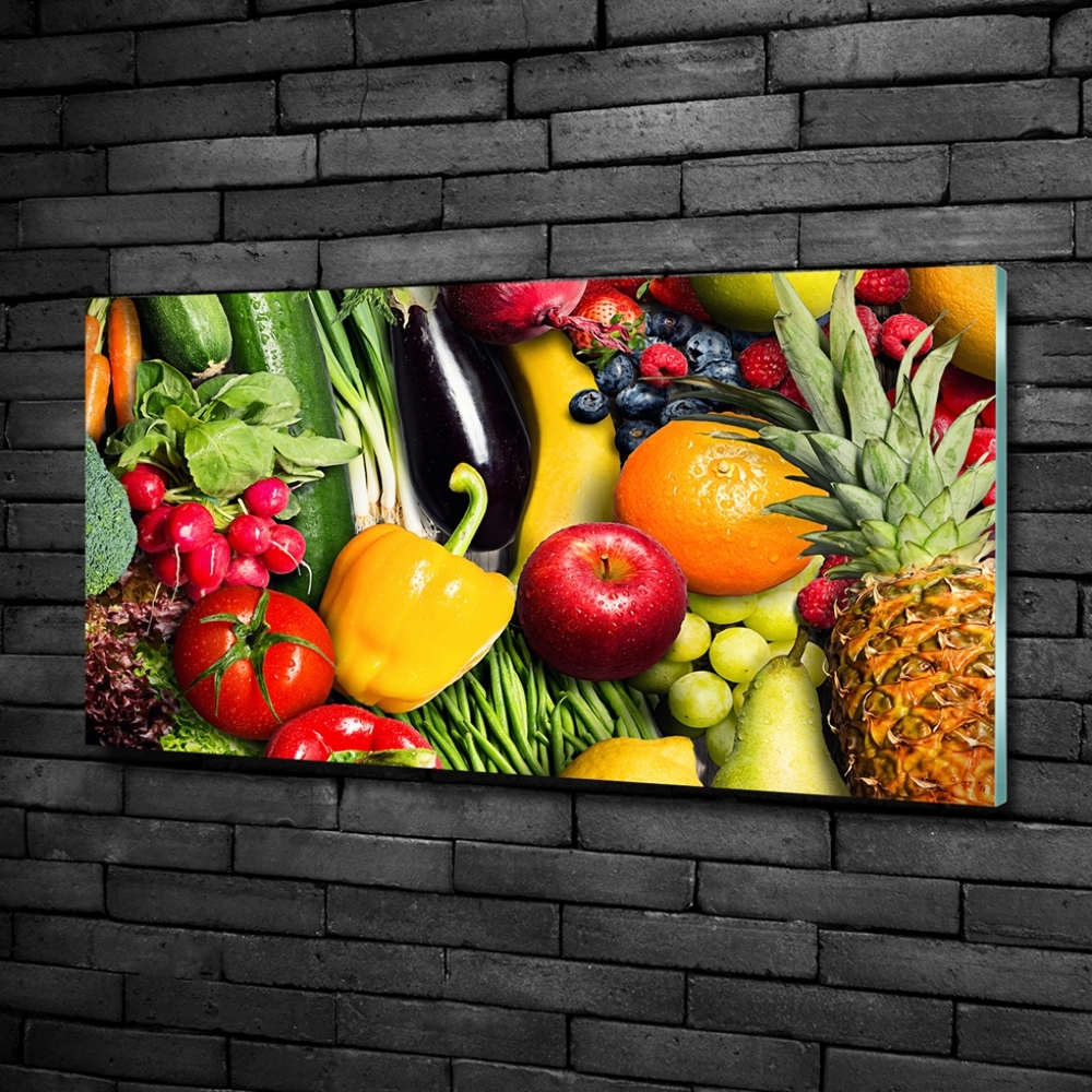 Glass picture print Vegetables and fruits