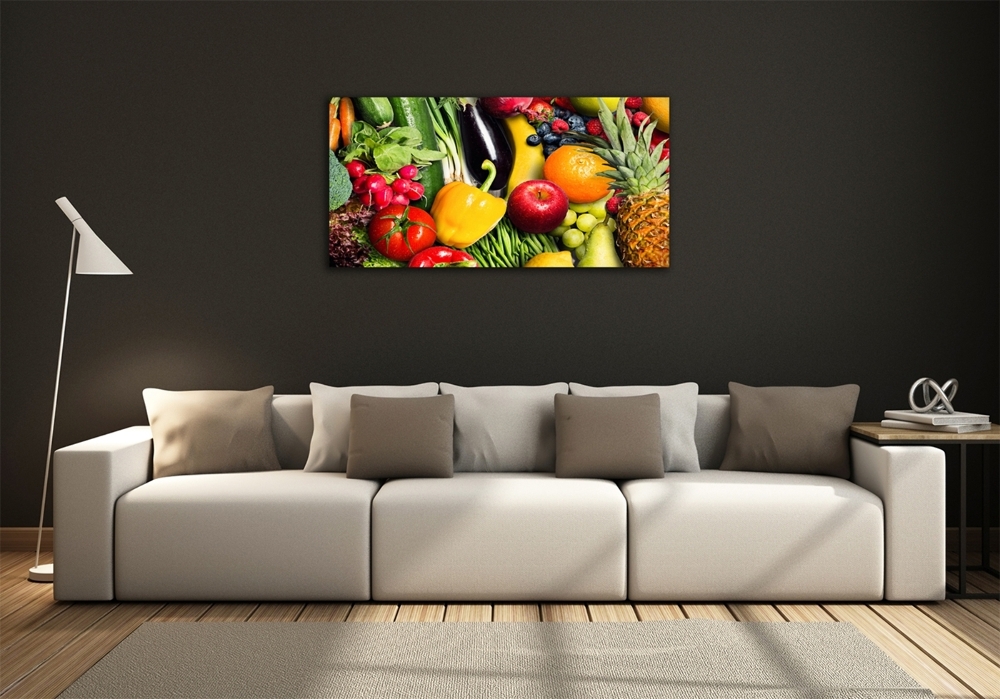 Glass picture print Vegetables and fruits