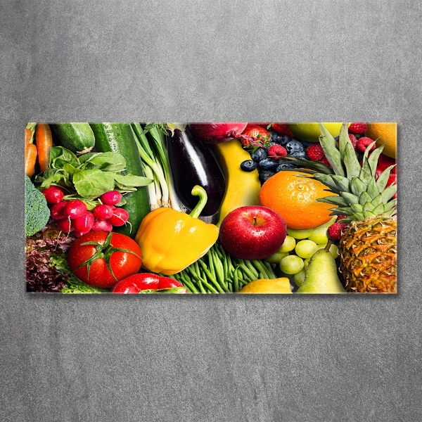 Glass picture print Vegetables and fruits