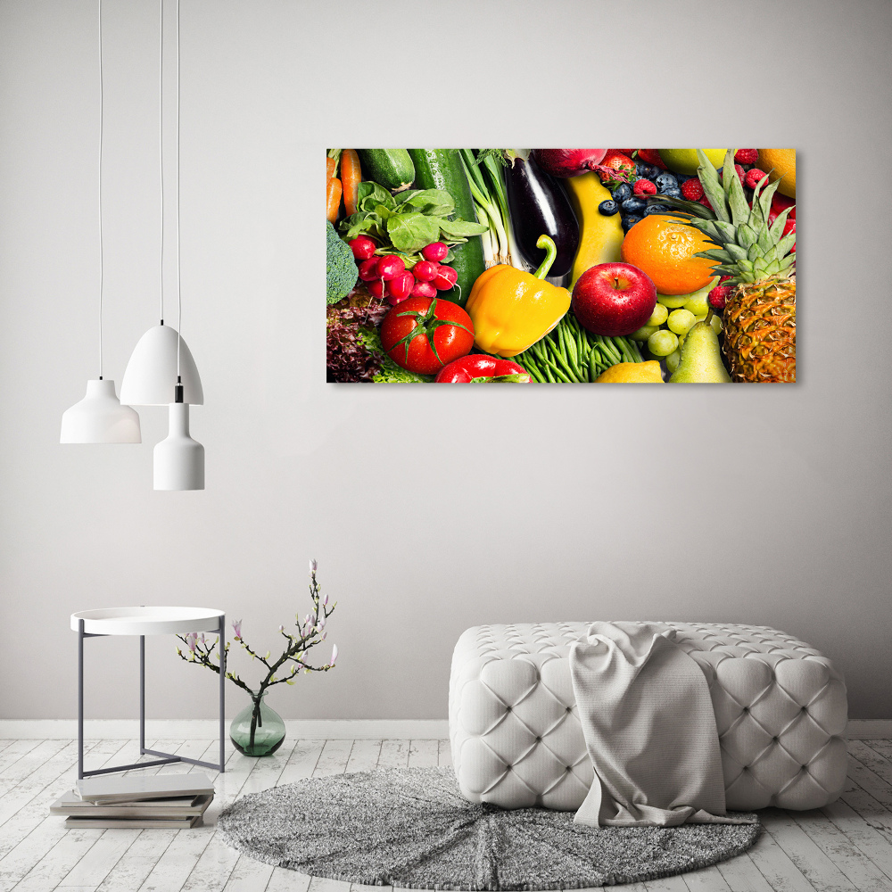 Glass picture print Vegetables and fruits