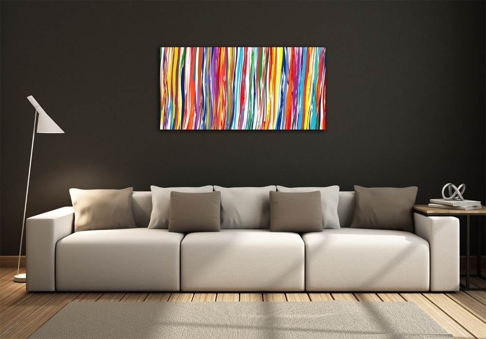 Wall art on glass Colorful stripes