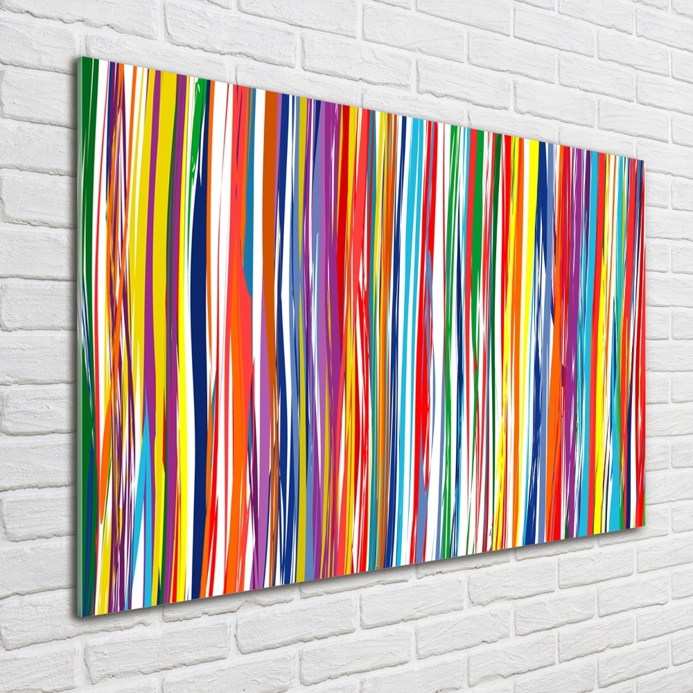 Wall art on glass Colorful stripes