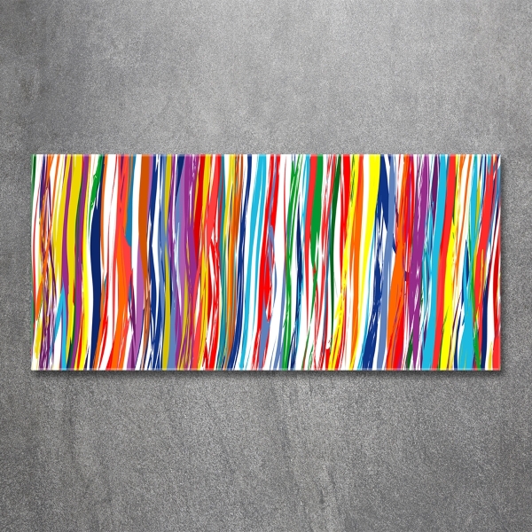 Wall art on glass Colorful stripes