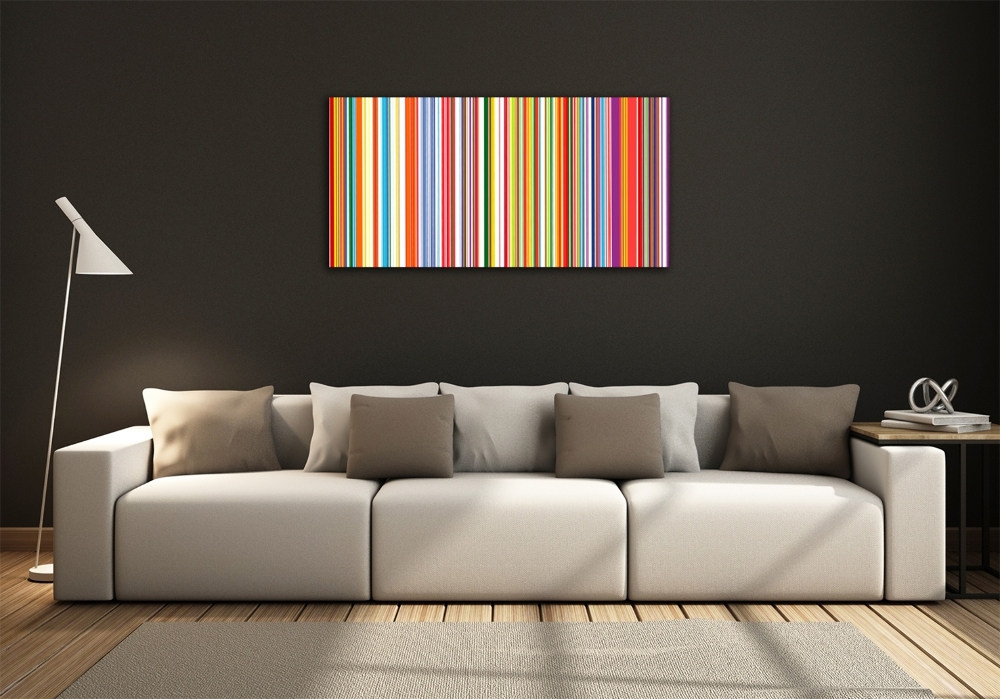 Glass wall art Colorful stripes