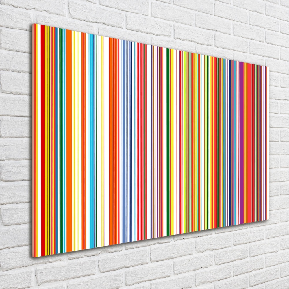 Glass wall art Colorful stripes