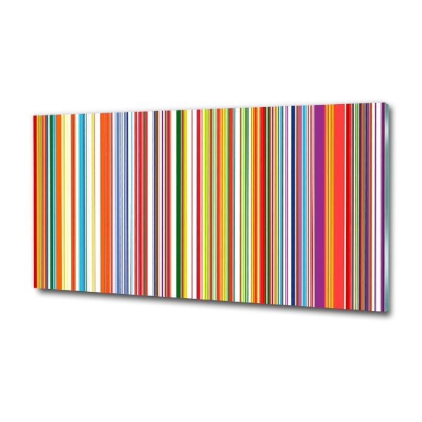 Glass wall art Colorful stripes