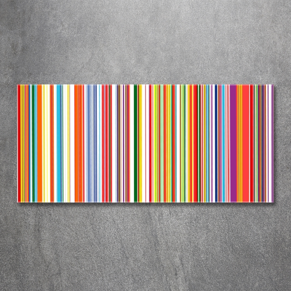 Glass wall art Colorful stripes