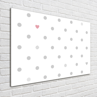 Wall art on glass Dots and hearts