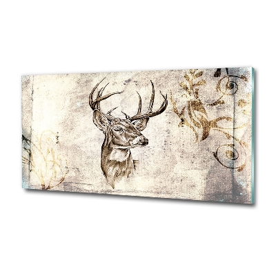 Printed glass wall art Deer