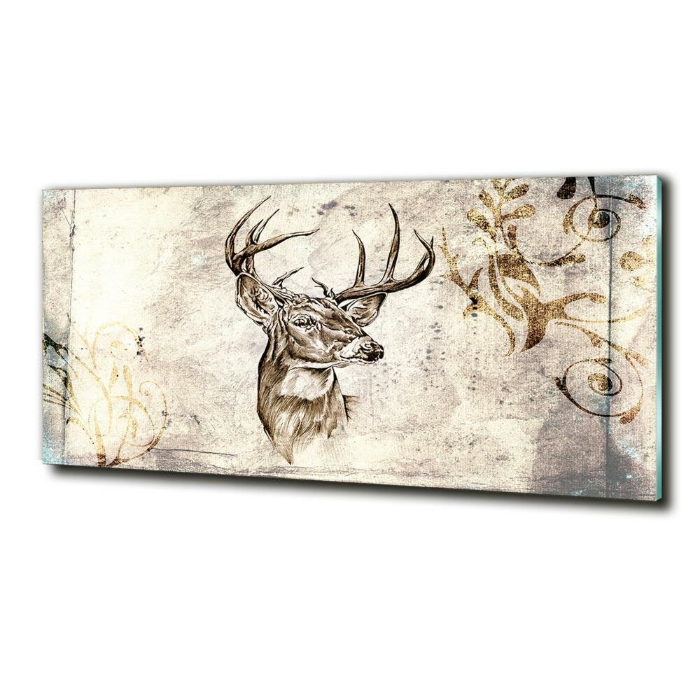 Printed glass wall art Deer