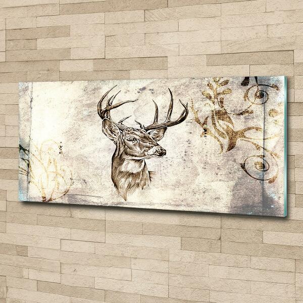 Printed glass wall art Deer