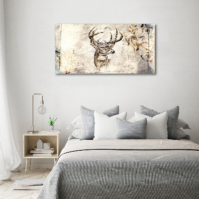 Printed glass wall art Deer