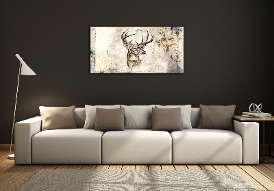 Printed glass wall art Deer