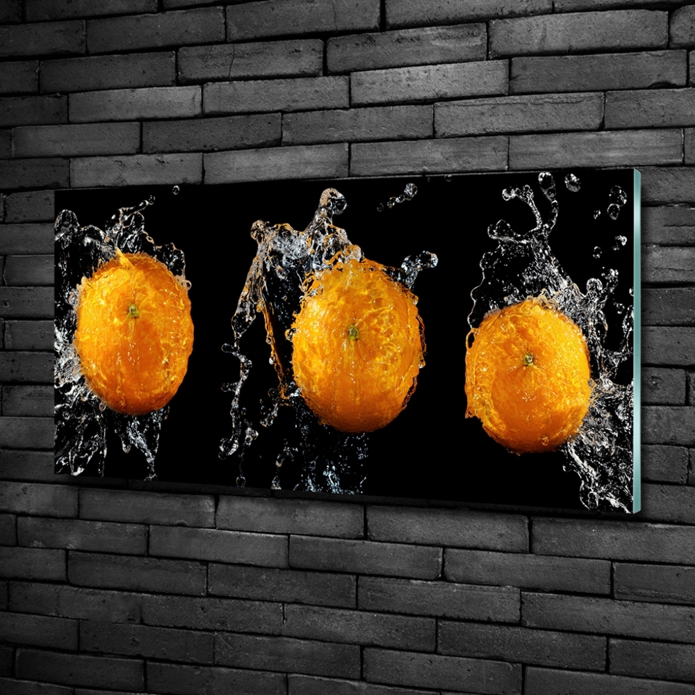 Wall art on glass Oranges and water