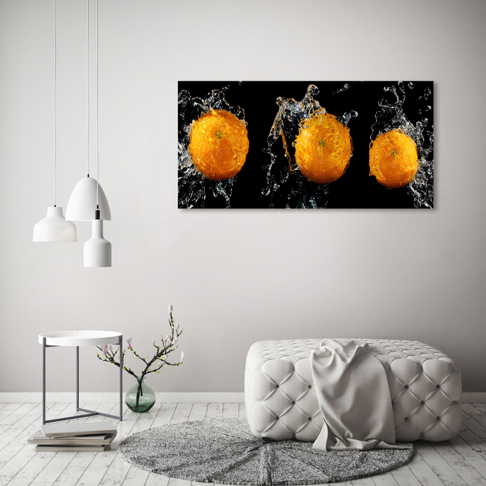 Wall art on glass Oranges and water