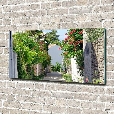 Glass wall art Floral alley