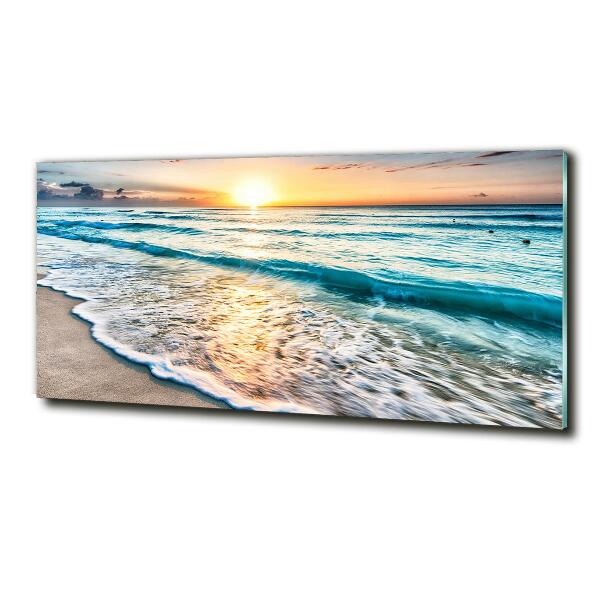 Glass art print Sunset beach