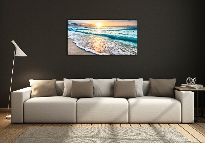 Glass art print Sunset beach