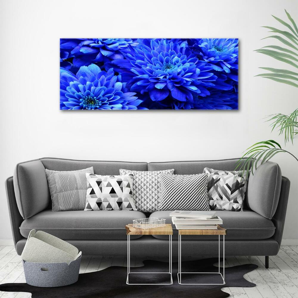 Glass art print Blue aster