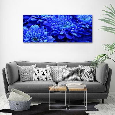 Glass art print Blue aster