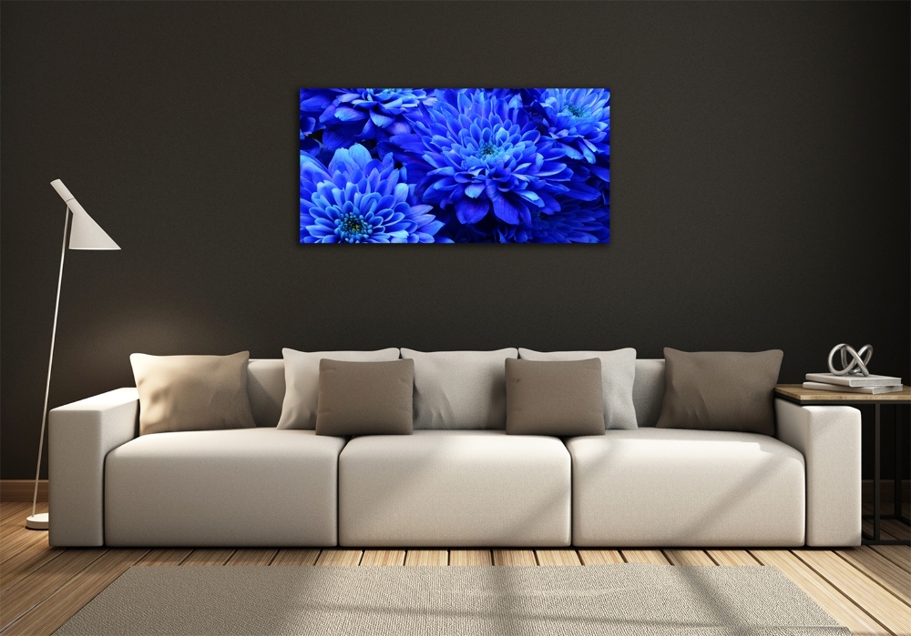 Glass art print Blue aster