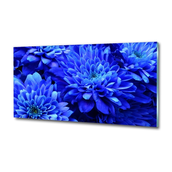 Glass art print Blue aster