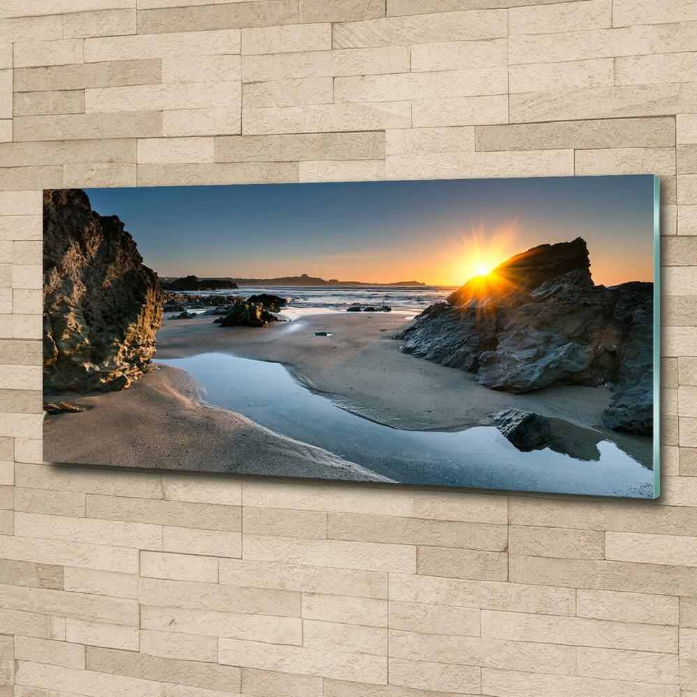 Wall art on glass Beach rocks