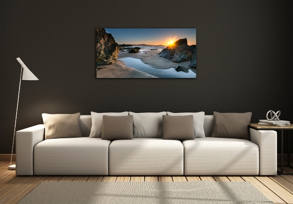 Wall art on glass Beach rocks