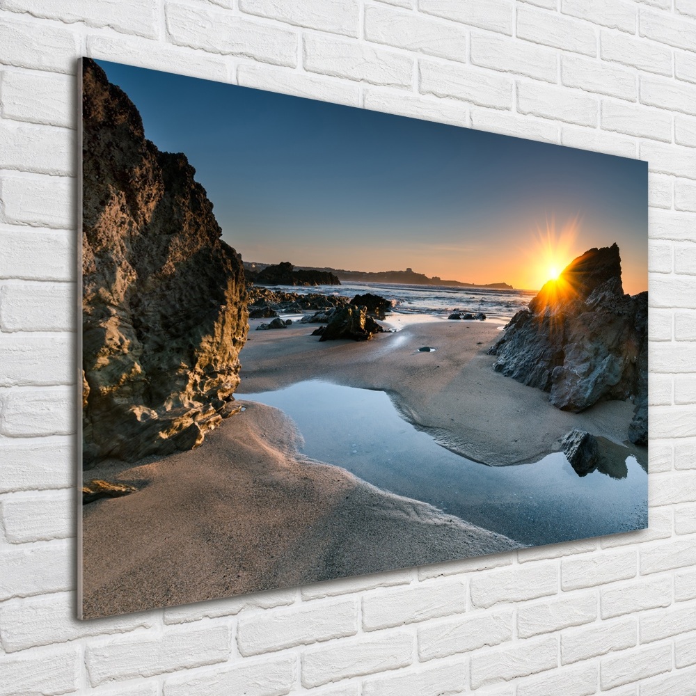 Wall art on glass Beach rocks