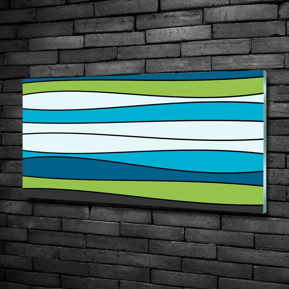 Glass wall art Colorful stripes