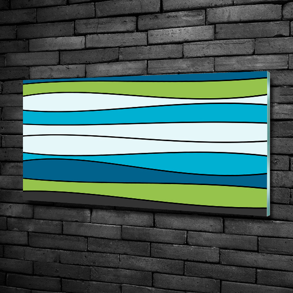 Glass wall art Colorful stripes