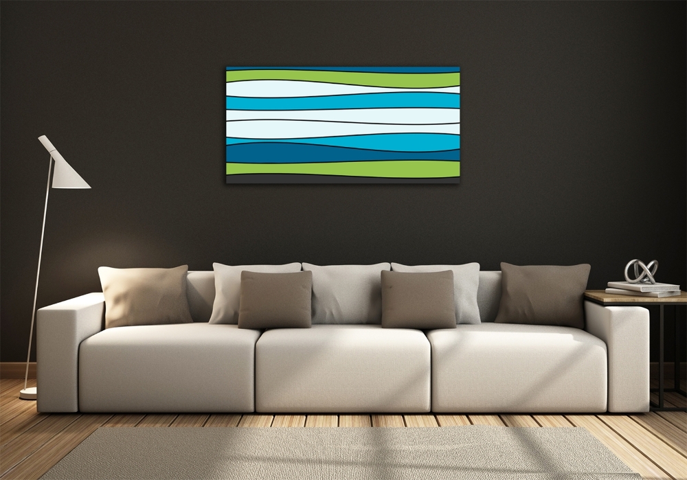 Glass wall art Colorful stripes