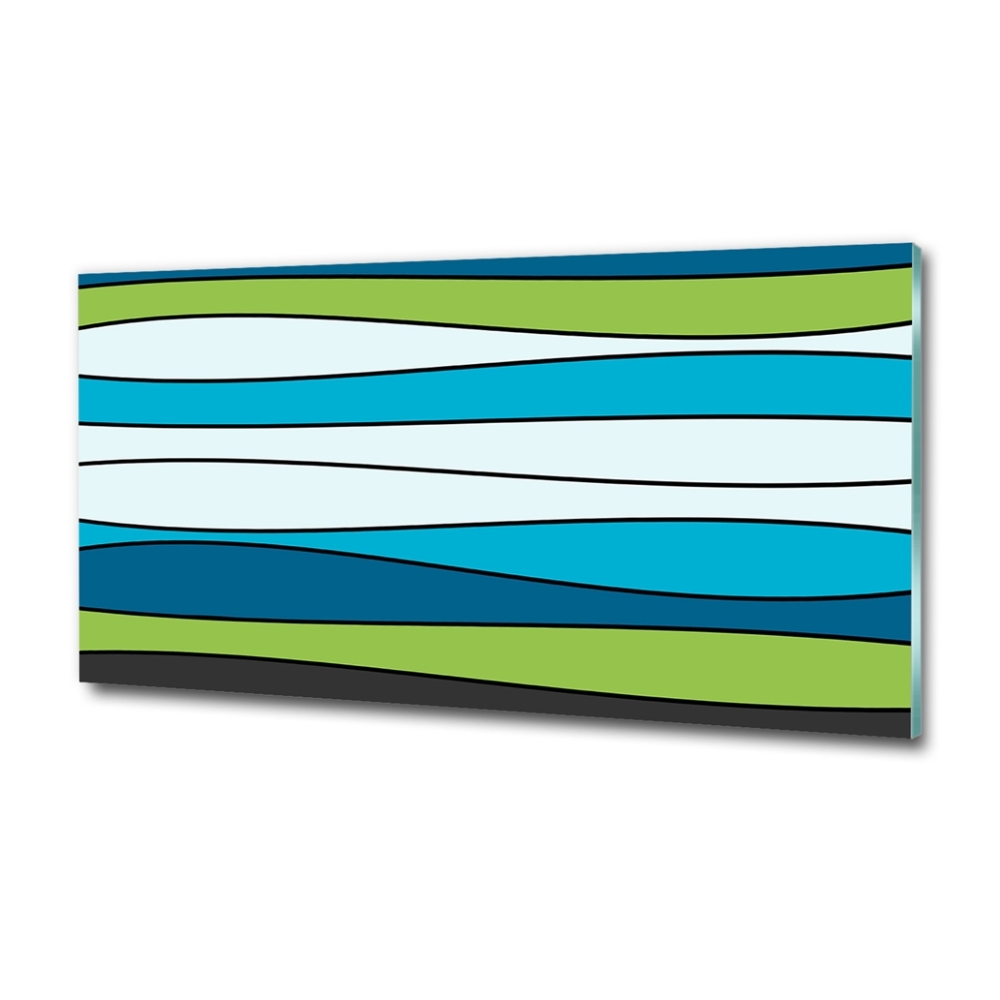 Glass wall art Colorful stripes