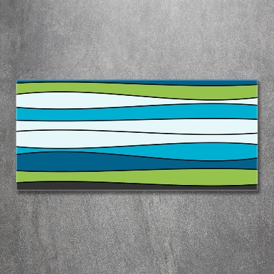 Glass wall art Colorful stripes