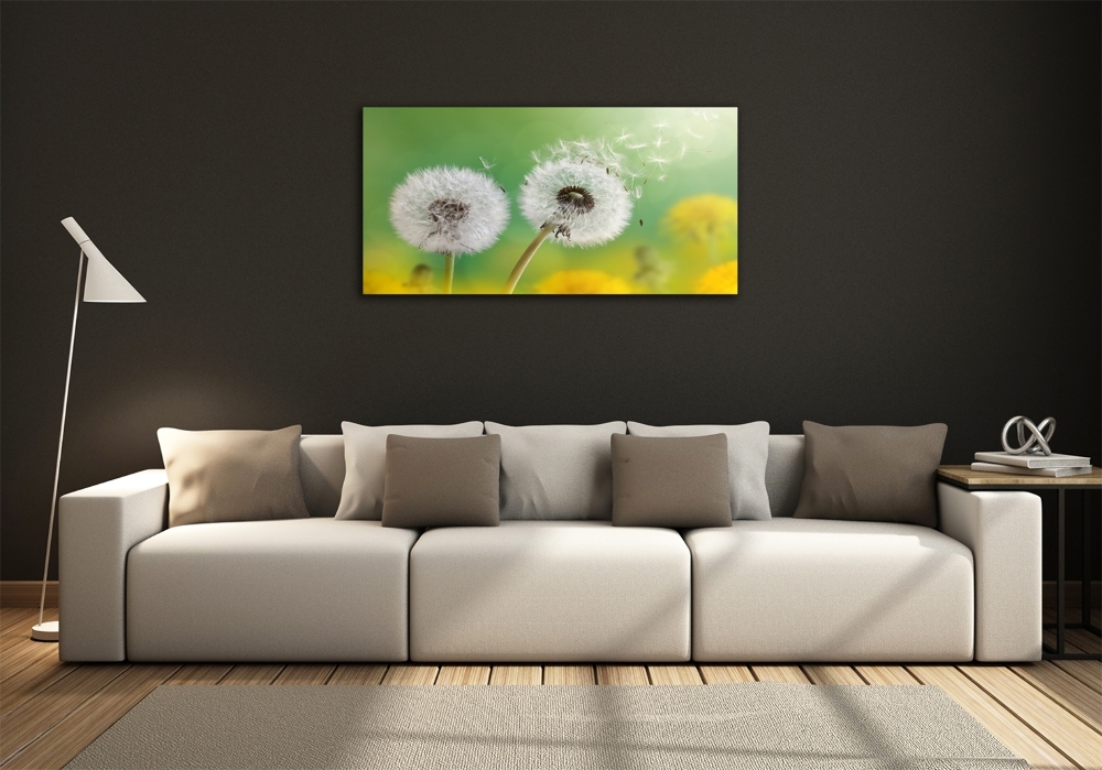 Glass art print Dandelions