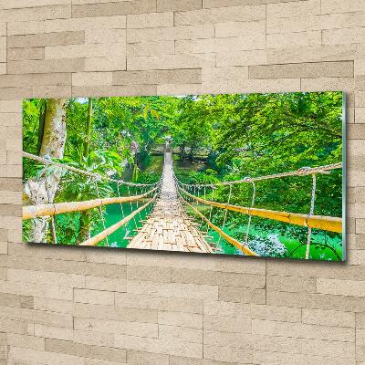 Wall art on glass Bamboo forest bridge