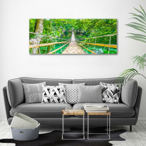 Wall art on glass Bamboo forest bridge